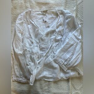 Banana Republic White Peplum Top, size small
